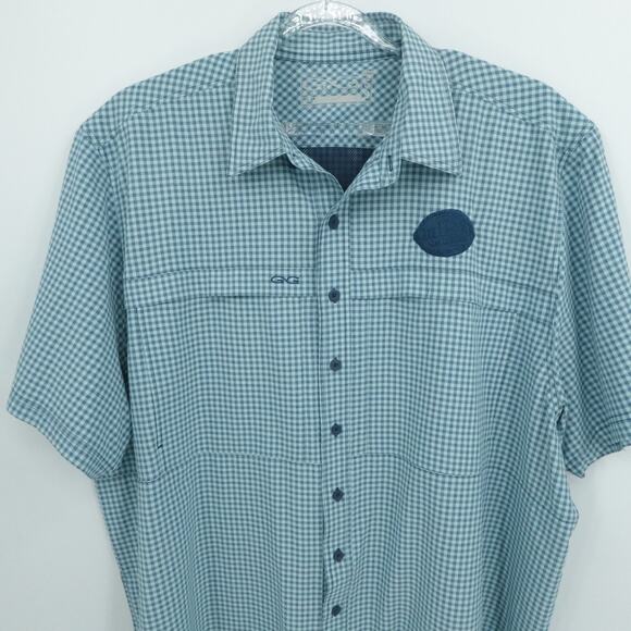 Gameguard Shirt Mens XXXL Blue Check Plaid Fishing Vented Embroidered Mikes Hard - Picture 3 of 15
